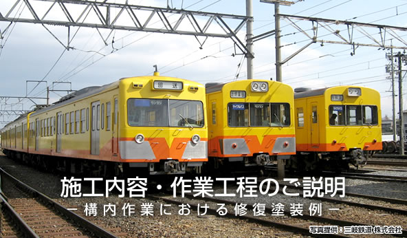 施工内容・作業工程のご説明－構内作業における修復塗装例－